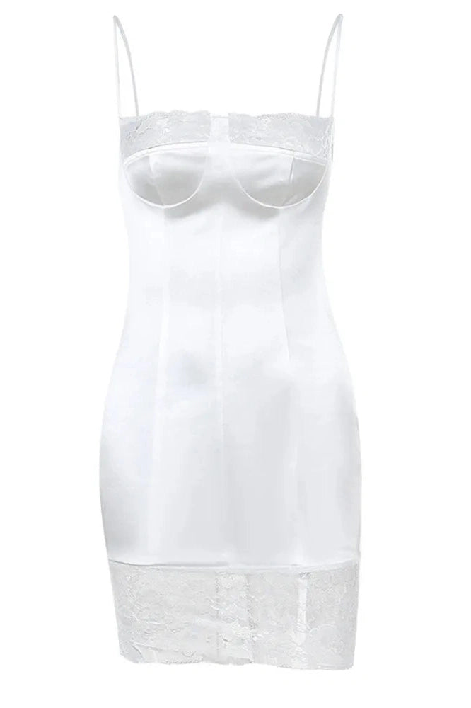 Slim Backless Lace-Up Mini Dress