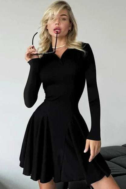 Elegant Slim Long Sleeve Mini Dress