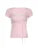 Japanese Kawaii Contrast Lace Tie Bow Square Collar Slim Short Sleeve Black T Shirt Women Pink Sweet Balletcore Cute Tees