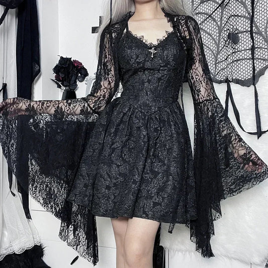Long Sleeve Punk Mesh Top