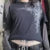 Y2K Grunge Emo Vintage T-shirt 2000s Cross Cyber Goth Patchwork Long Sleeve Tees E-girl Gothic Harajuku Loose Tops Women Men