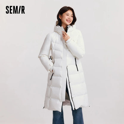 Down Jacket Women Long Length Parka  New Winter Goose Down Warm Outdoor Windproof Outerwear