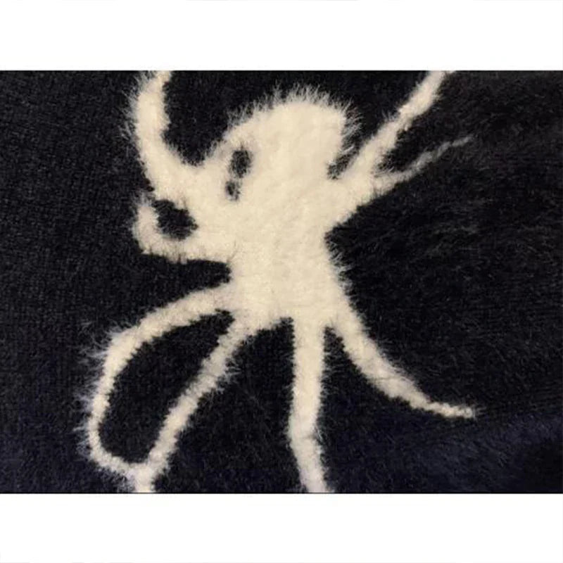 Winter Harajuku Animal Sweaters Casual Spider Knitwear Tops Long Sleeve Pullover Y2K All Match Clothes