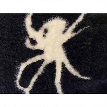 Winter Harajuku Animal Sweaters Casual Spider Knitwear Tops Long Sleeve Pullover Y2K All Match Clothes