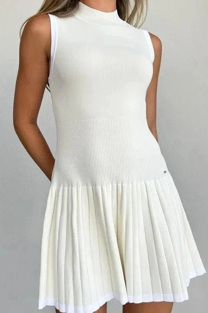 Sleeveless Pleated Mini Dress