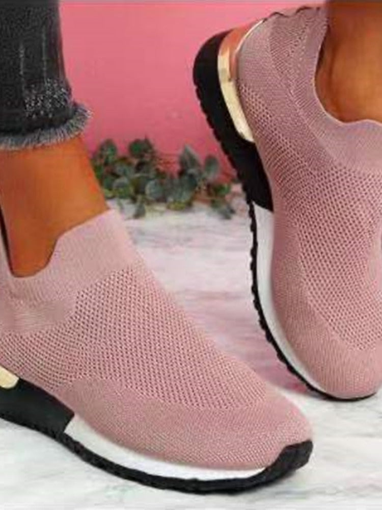 Women's Casual Colorblock Slip Knit Sneakers | Breathable For Everyday Wear