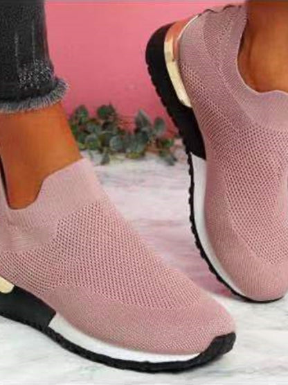 Women's Casual Colorblock Slip Knit Sneakers | Breathable For Everyday Wear