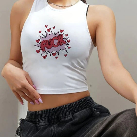 T shirt summer American print Spice Girl trend slim-fit short round neck short sleeve show midriff