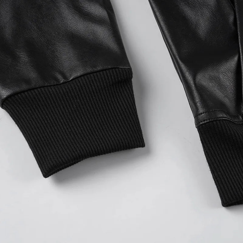 Turtleneck Crop PU Jacket
