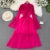 Autumn Flare Sleeve V-neck Midi Dresses for Women Solid Pleated A-line Elegant Party Dress Korean Fashion One Piece Vestidos New