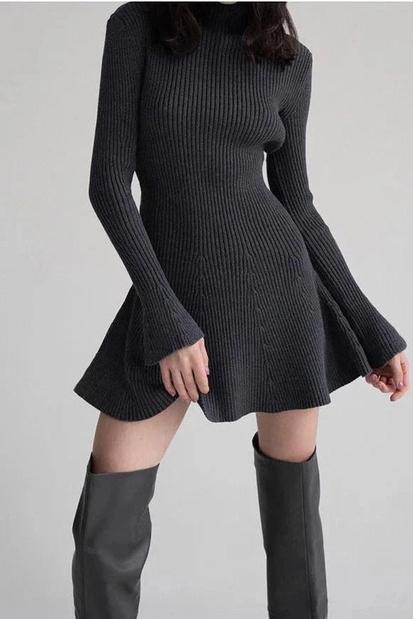 Elegant Long Sleeve Mini Dress