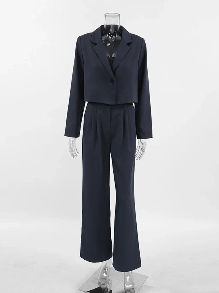 SAMIRA - Winter Solid Office Pant Set
