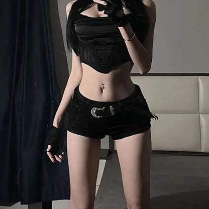 Slim Fit Button Detail Shorts