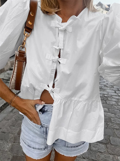 Casual Hollow Out Short Sleeve T-shirt Shirts Women’s Summer Patchwork Lace-Up Loose Streetwear Female Y2k Top Shirts