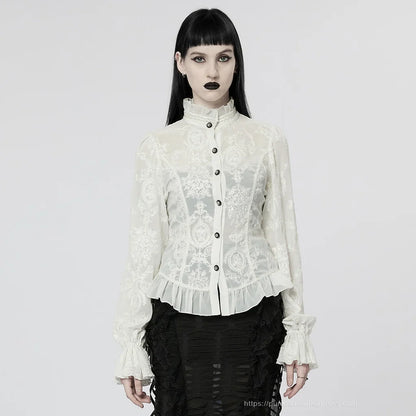 Gothic Flare Sleeve Chiffon Blouse