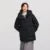 Down Jacket Women Mid-Length Loose Raglan Sleeve Simple Warm Winter Three-Defense Hooded Coat