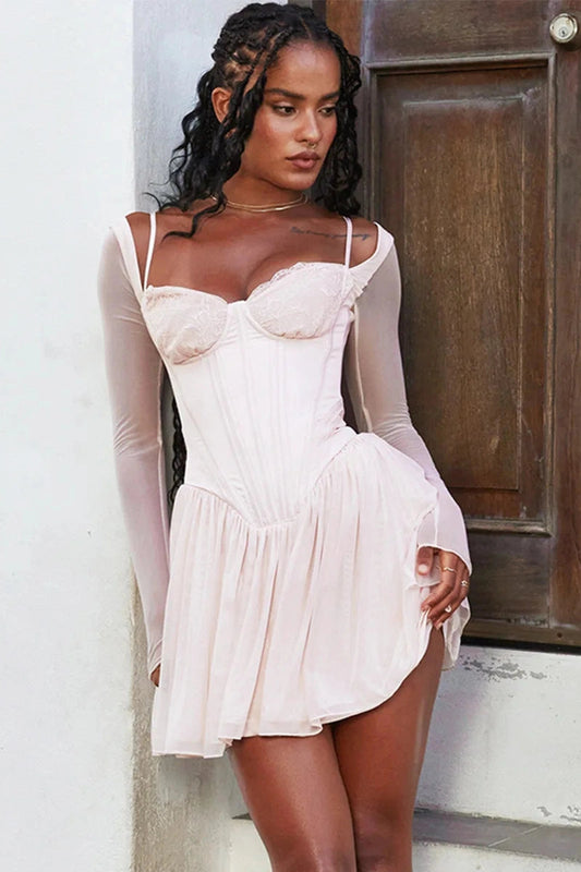 Elegant Long Sleeve Mini Dress