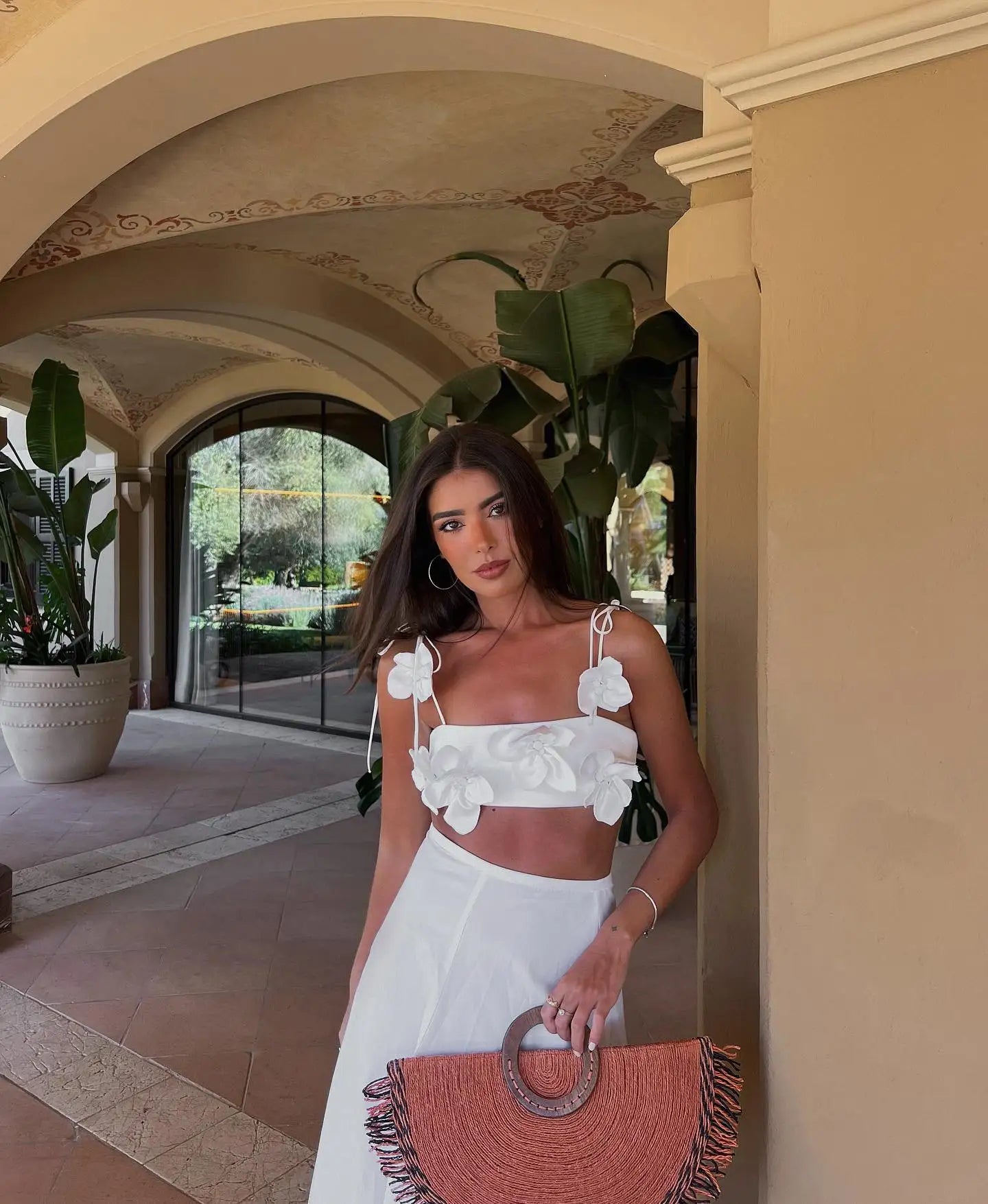 Floral Decor  Fashion Sexy  Crop Top