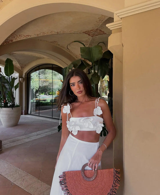Floral Decor  Fashion Sexy  Crop Top