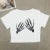 Europe and the United States street new skull series printed short sleeve women Y2K women’s T-shirt vest strap inside