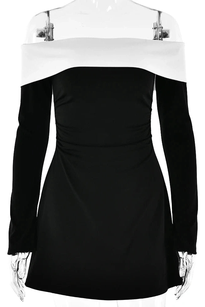 Backless Long Sleeve Slim Mini Dress