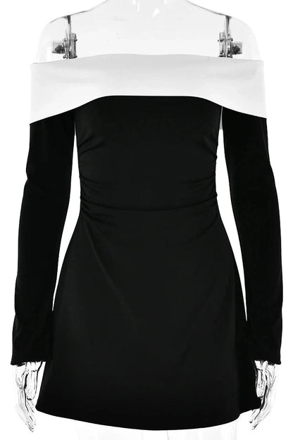 Backless Long Sleeve Slim Mini Dress