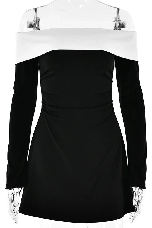Backless Long Sleeve Slim Mini Dress