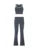 Patchwork Lace Trim Y2K Two Piece Sets Womens Sleeveless Square Collar Skinny Crop Top And Solid Flared Pants Tracksuits