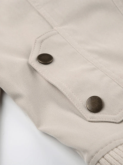 Zip Up Stand Collar Casual Y2K Cargo Jackets Women Spring Autumn Fashion Solid Basic Long Sleeve Street Coats