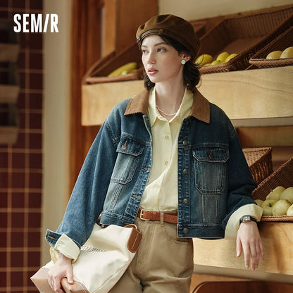Denim Jacket Women Short Autumn  New Petite Retro Jacket