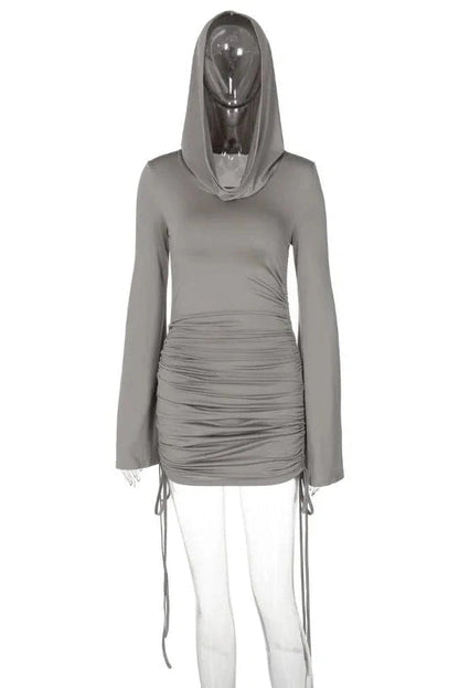 Slim Fit Lace Up Pleated Mini Dress