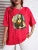 Playing Pranks On Mona Lisa Fitness Print Womens T Shirt Oversized Casual T-Shirt Casual Short Sleeve Cotton Loose Tshirt