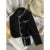 Vintage Tweed Jacket Women Elegant Cropped Quilted Coat Commute Black Blazer Winter Ladies Korean Short Outerwear Tops New