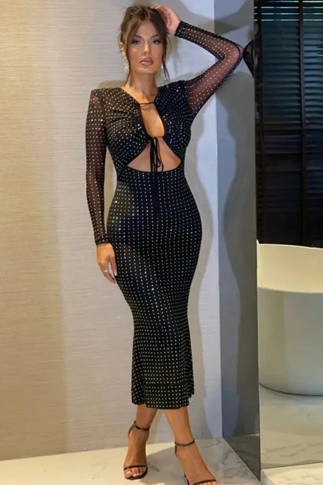 Glamorous Sequin Sparkle Maxi Dress with Dazzling Shine