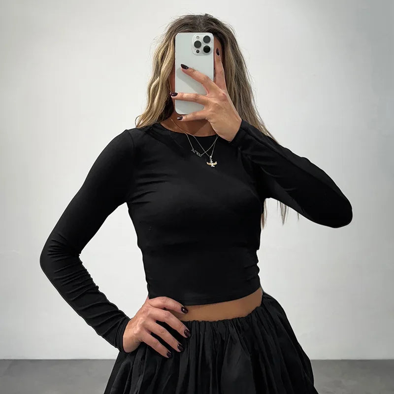 Woman Skirt Two Pieces Set Tight Backless Twist Crop Top High Waist Bud Skirt Elegant Suit Solid Lady Autumn Fashion New