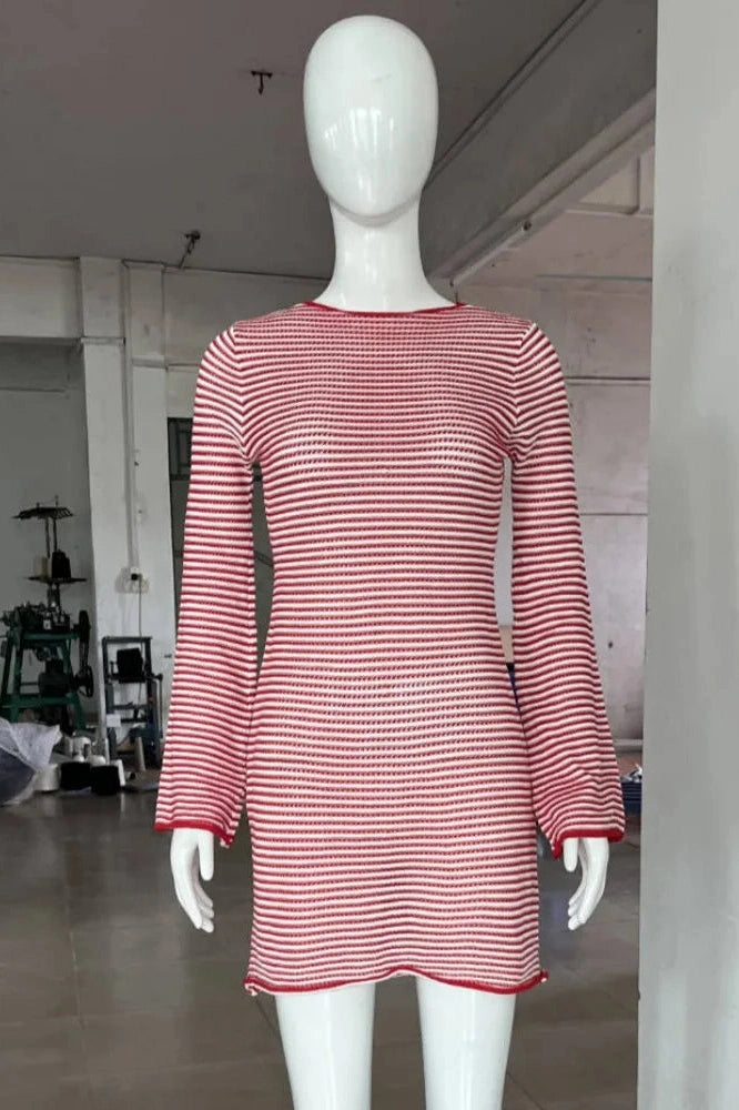 Long Sleejsons Slim Fit Mini Dress