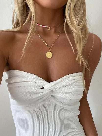 Knit Corset Basic Backless Strapless