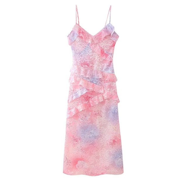 Sexy V-neck Backless Sleeveless Long Dresses Fashionable High Waist Slim Party Dress 2025 Elegant Print Women&#8217;s Evening Dress