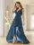 Surplice Front Ruffle Trim Prom Dress