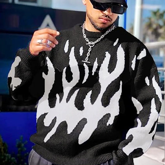 temperament commuter style pullover sweater for women’s autumn and winter new loose all-match crew-neck knitwear