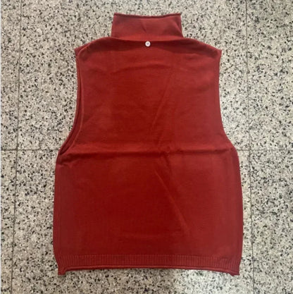 Spring And Autumn Women’s Turtleneck Knitted Sweater Sleeveless Pullover Vest Loose Fashion Versatile Western Style Top