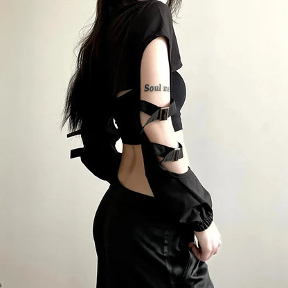 Cyberpunk Hollow Out Mesh Top