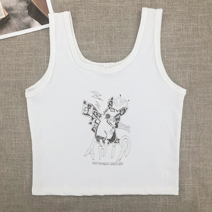 Sweet and spicy new printed short-sleeved short T-shirt women summer  Spice Girls slimming everything with shoulder clothes