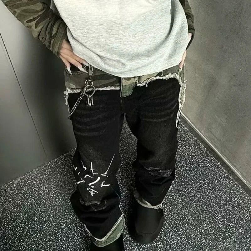 Vintage Camo Stitch Detail Pants