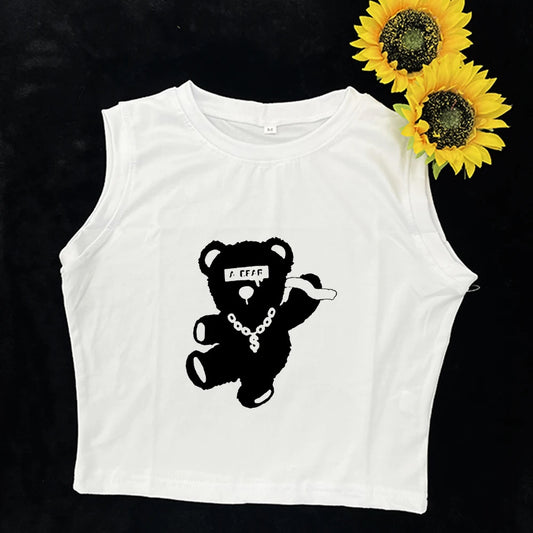 Short-sleeved T-shirt pure cotton women  summer new spice girls high waist slim short crop clothing tide sweet and spicy