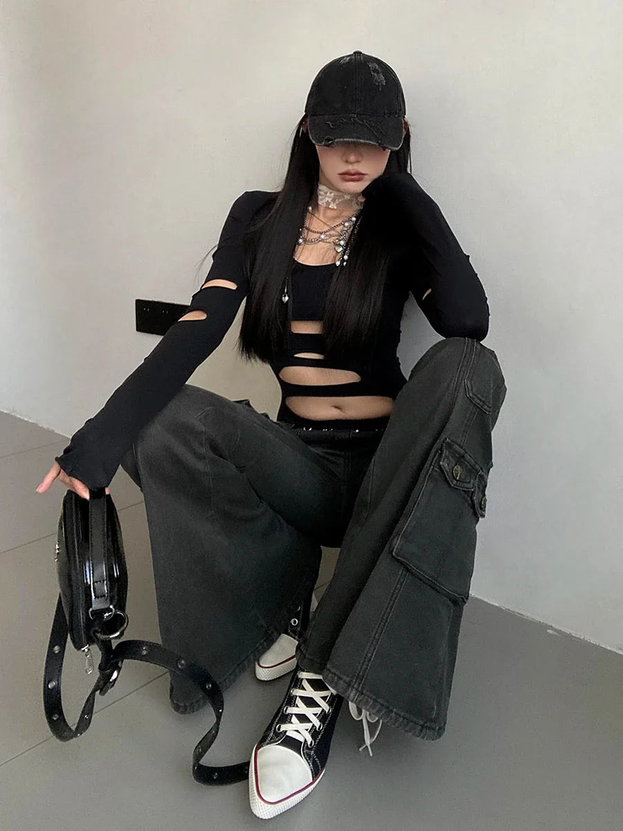 Grunge Skinny Flare Pants
