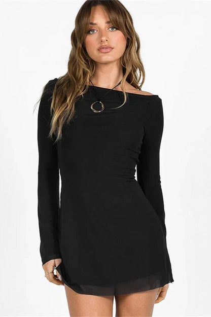 Backless Lace-Up Slim Fit Mini Dress
