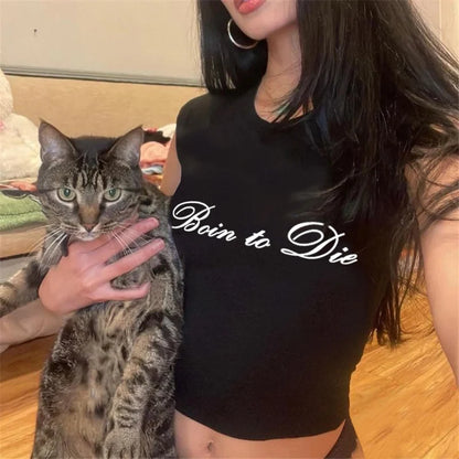 Y2K summer cross-border European and American letter printed round neck women’s short sleeved T-shirt
