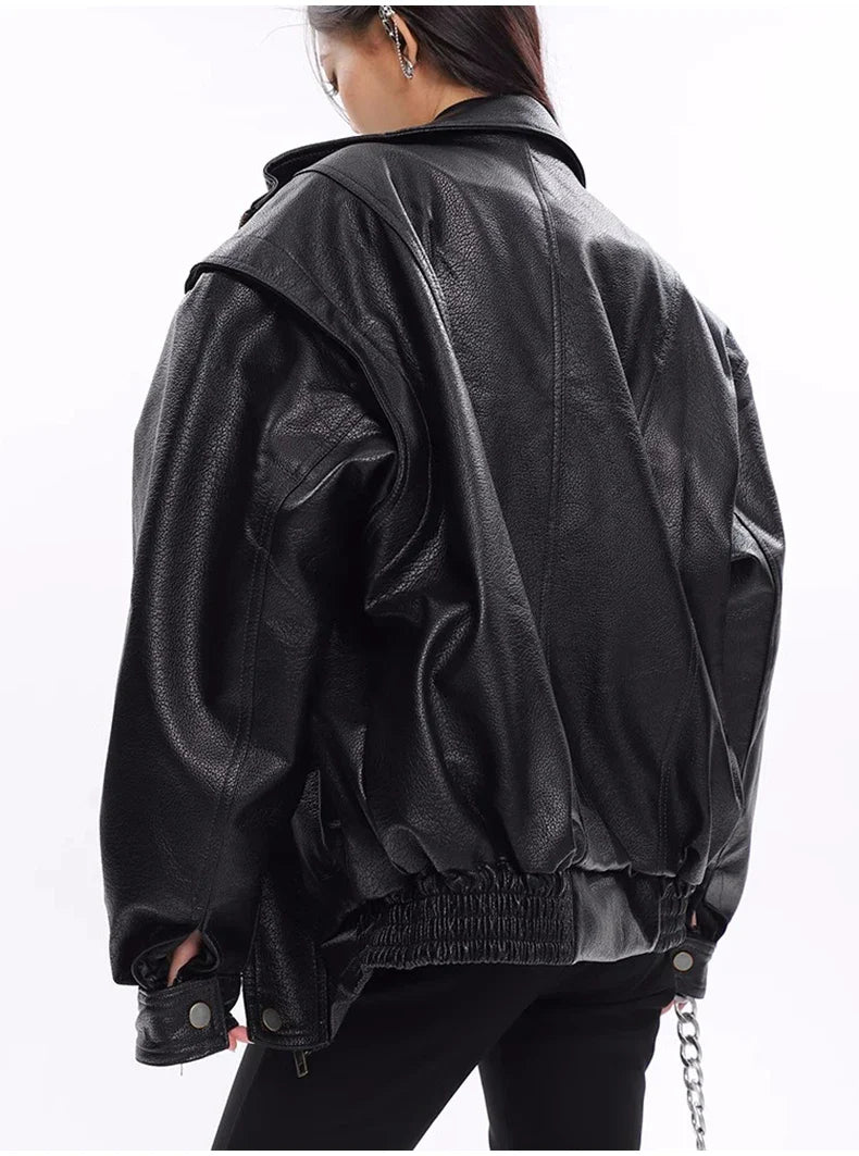 Windproof Thick PU Leather Jacket