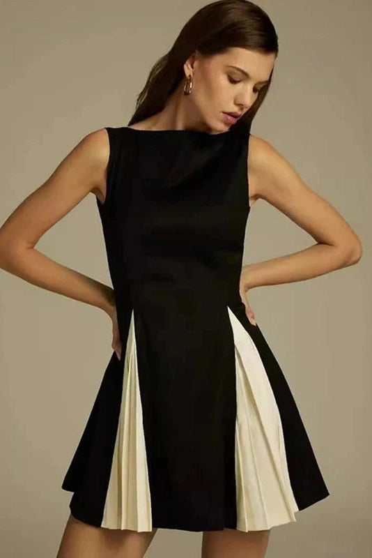 Sleeveless Patchwork Bodycon Mini Dress